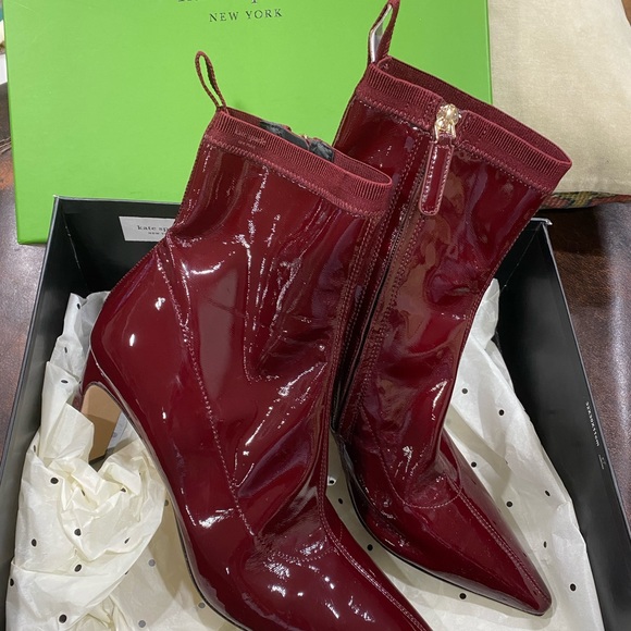 Kate Spade Deep Red Patent Booties - Picture 9 of 10